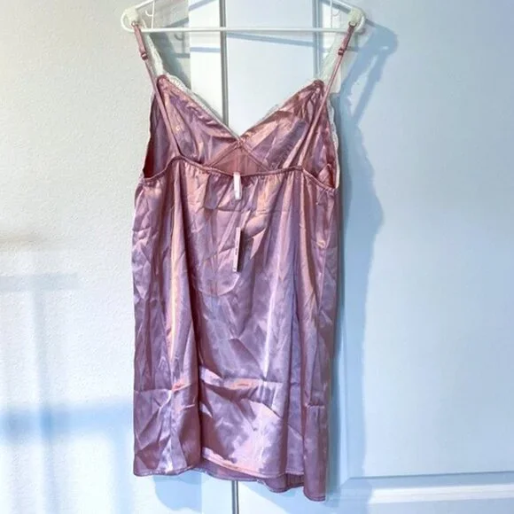 Cozy Rozy Dusty Rose color Slip Dress Chemise Pajama Nighty Sz L (8-10) Silky - Picture 3 of 10